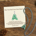 Buddha Stones "May You Find Your Own Meaning" Natural A-Z Letter Jade Titanium Steel Chain Necklace Includes Gift Message Card - Fortune Jewel