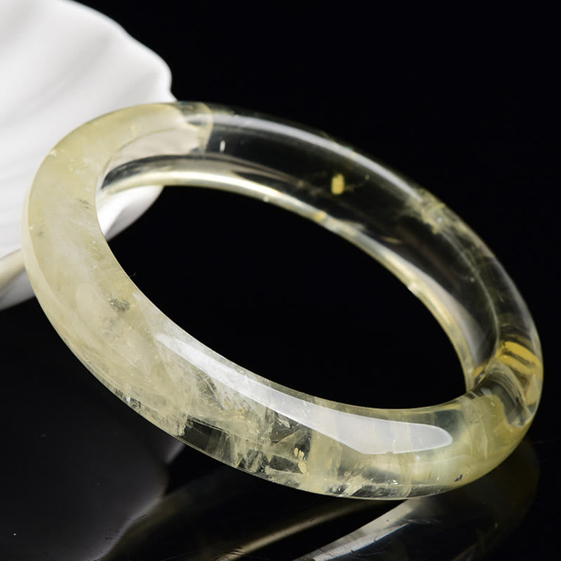 Fortune Jewel Natural Citrine Quartz Prosperity Cuff Bangle Bracelet - Fortune Jewel