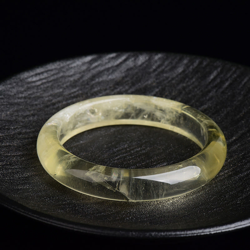 Fortune Jewel Natural Citrine Quartz Prosperity Cuff Bangle Bracelet - Fortune Jewel