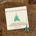 Fortune Jewel "May You Find Your Own Meaning" Natural A-Z Letter Jade 925 Sterling Silver Chain Necklace Includes Gift Message Card - Fortune Jewel