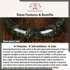Fortune Jewel Nanyang Black-Green Jade Protection Cuff Bangle Bracelet - Fortune Jewel