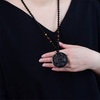 Fortune Jewel Dragon Black Obsidian Transformation Fulfilment Necklace Pendant - Fortune Jewel