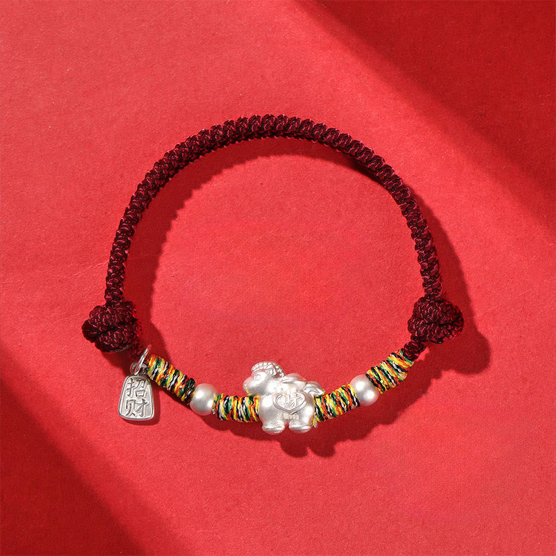 Fortune Jewel 999 Sterling Silver Year Of The Horse Freedom Manually Made String Bracelet - Fortune Jewel