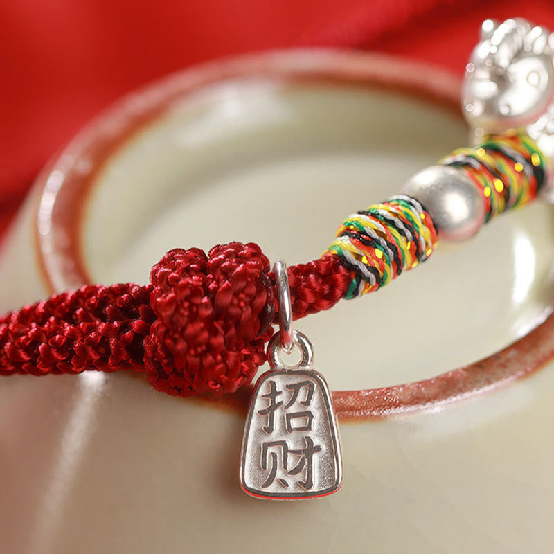 Fortune Jewel 999 Sterling Silver Year Of The Horse Freedom Manually Made String Bracelet - Fortune Jewel