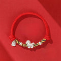 Fortune Jewel 999 Sterling Silver Year Of The Horse Freedom Manually Made String Bracelet - Fortune Jewel