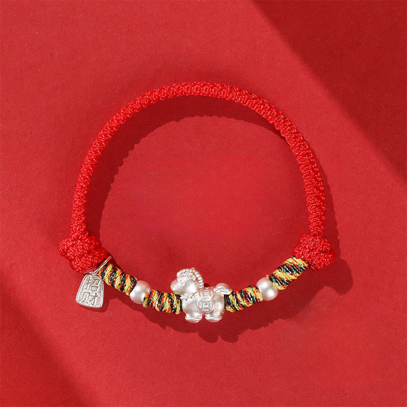 Fortune Jewel 999 Sterling Silver Year Of The Horse Freedom Manually Made String Bracelet - Fortune Jewel