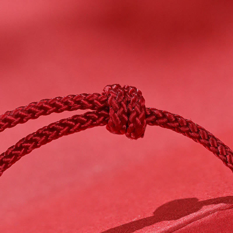 Fortune Jewel 999 Sterling Silver Red Agate Year Of The Horse Prosperity String Bracelet - Fortune Jewel