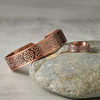 Fortune Jewel Copper Abstract Line Pattern Open Luck Cuff Bracelet Bangle Ring - Fortune Jewel
