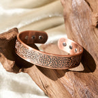 Fortune Jewel Copper Abstract Line Pattern Open Luck Cuff Bracelet Bangle Ring - Fortune Jewel