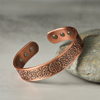 Fortune Jewel Copper Abstract Line Pattern Open Luck Cuff Bracelet Bangle Ring - Fortune Jewel