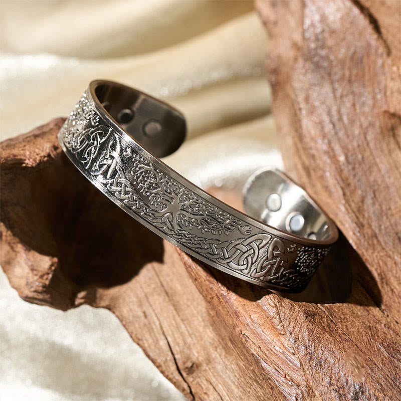 Fortune Jewel The Tree Of Life Copper Open Balance Luck Cuff Bracelet Bangle - Fortune Jewel