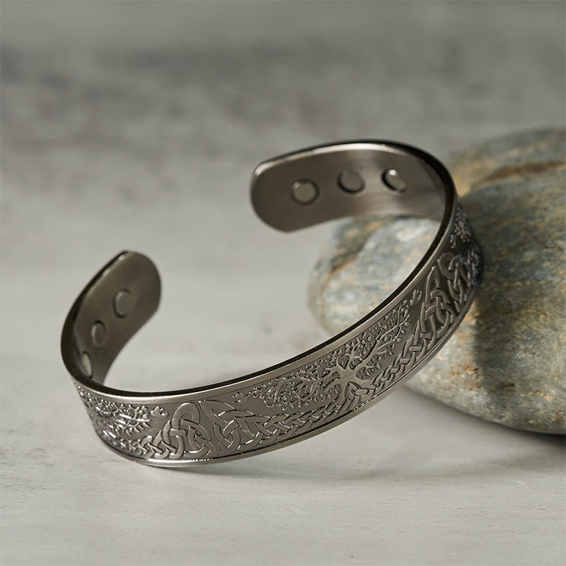 Fortune Jewel The Tree Of Life Copper Open Balance Luck Cuff Bracelet Bangle - Fortune Jewel