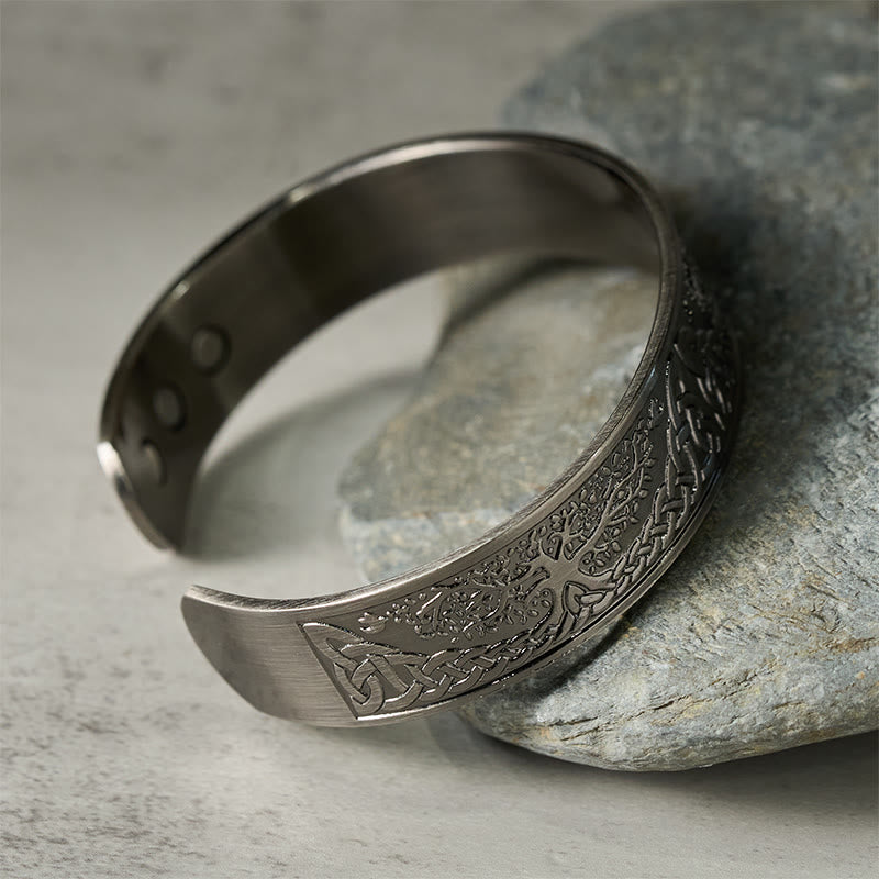 Fortune Jewel The Tree Of Life Copper Open Balance Luck Cuff Bracelet Bangle - Fortune Jewel