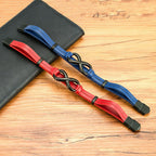 Fortune Jewel Infinitely Design Titanium Steel Multicolored Leather Strengthen Bracelet - Fortune Jewel