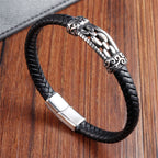 Fortune Jewel Chain Link Design Titanium Steel Multi-layer Leather Balance Braided Bracelet - Fortune Jewel