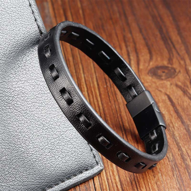 Fortune Jewel Titanium Steel Buckle Multilayered Braided Leather Calm Bracelet - Fortune Jewel