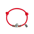 Fortune Jewel 999 Sterling Silver Year Of The Horse Fu Character Attract Fortune String Rope Luck Bracelet - Fortune Jewel