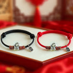 Fortune Jewel 999 Sterling Silver Year Of The Horse Fu Character Attract Fortune String Rope Luck Bracelet - Fortune Jewel