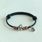 Fortune Jewel 999 Sterling Silver Year Of The Horse Fu Character Attract Fortune String Rope Luck Bracelet - Fortune Jewel