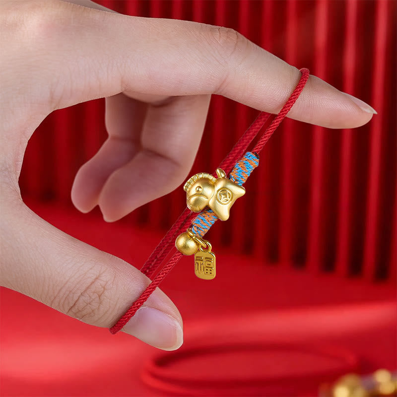 Fortune Jewel Year Of The Horse Fu Character Handwoven String Luck Connection Bracelet - Fortune Jewel