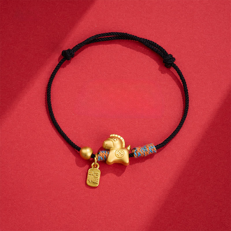 Fortune Jewel Year Of The Horse Fu Character Handwoven String Luck Connection Bracelet - Fortune Jewel