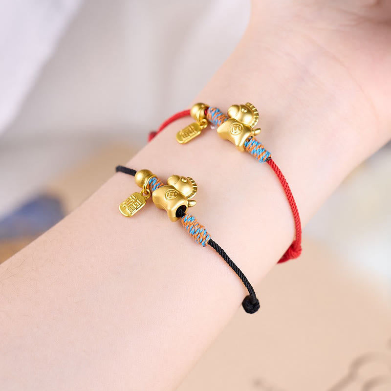 Fortune Jewel Year Of The Horse Fu Character Handwoven String Luck Connection Bracelet - Fortune Jewel