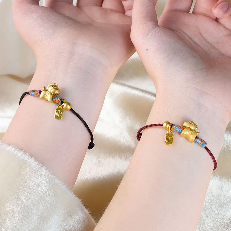 Fortune Jewel Year Of The Horse Fu Character Handwoven String Luck Connection Bracelet - Fortune Jewel