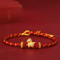 Fortune Jewel 999 Gold Year Of The Horse Braided String Rope Luck Adjustable Bracelet - Fortune Jewel