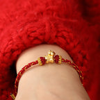 Fortune Jewel 999 Gold Year Of The Horse Braided String Rope Luck Adjustable Bracelet - Fortune Jewel