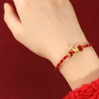 Fortune Jewel 999 Gold Year Of The Horse Braided String Rope Luck Adjustable Bracelet - Fortune Jewel