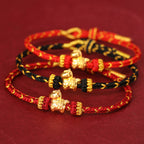 Fortune Jewel 999 Gold Year Of The Horse Braided String Rope Luck Adjustable Bracelet - Fortune Jewel