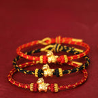 Fortune Jewel 999 Gold Year Of The Horse Braided String Rope Luck Adjustable Bracelet - Fortune Jewel