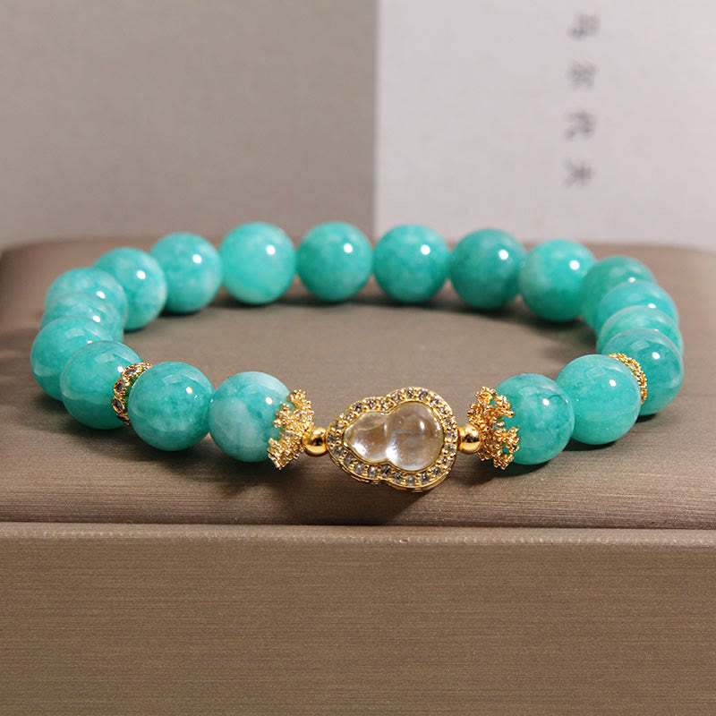 Fortune Jewel Gourd Design Amazonite Stone Healing Confidence Beads Bracelet - Fortune Jewel
