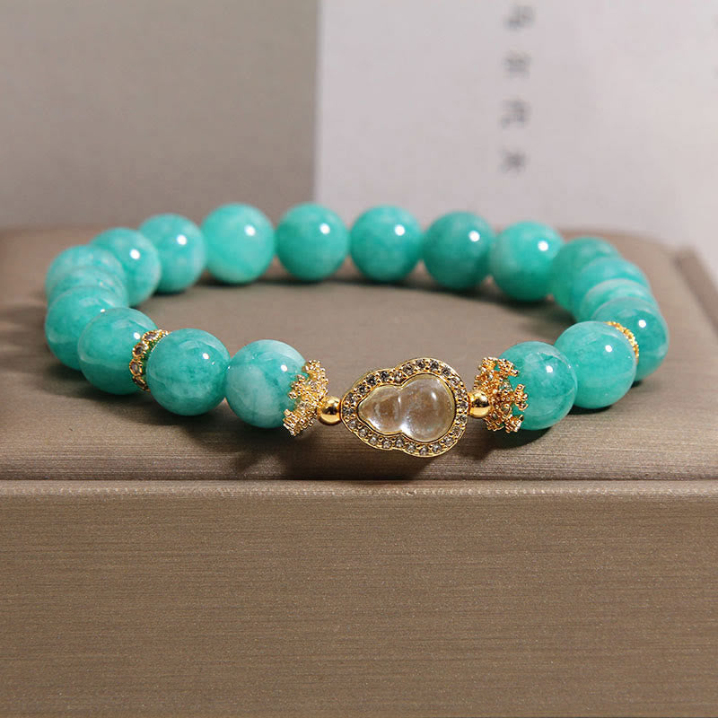 Fortune Jewel Gourd Design Amazonite Stone Healing Confidence Beads Bracelet - Fortune Jewel