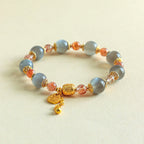 Fortune Jewel Natural Strawberry Quartz Moonstone Healing Positive Beads Bracelet - Fortune Jewel