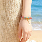 Fortune Jewel Natural Strawberry Quartz Moonstone Healing Positive Beads Bracelet - Fortune Jewel