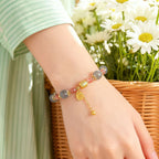 Fortune Jewel Natural Strawberry Quartz Moonstone Healing Positive Beads Bracelet - Fortune Jewel