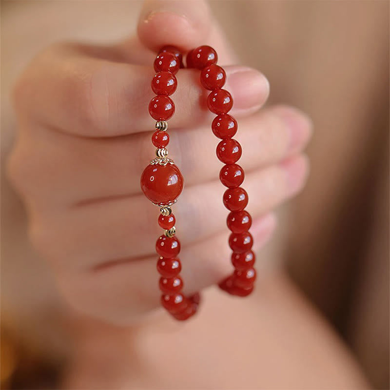 Fortune Jewel Double Wrap Red Agate Beaded Self-acceptance Confidence Bracelet - Fortune Jewel