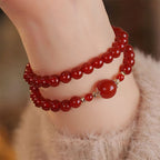 Fortune Jewel Double Wrap Red Agate Beaded Self-acceptance Confidence Bracelet - Fortune Jewel