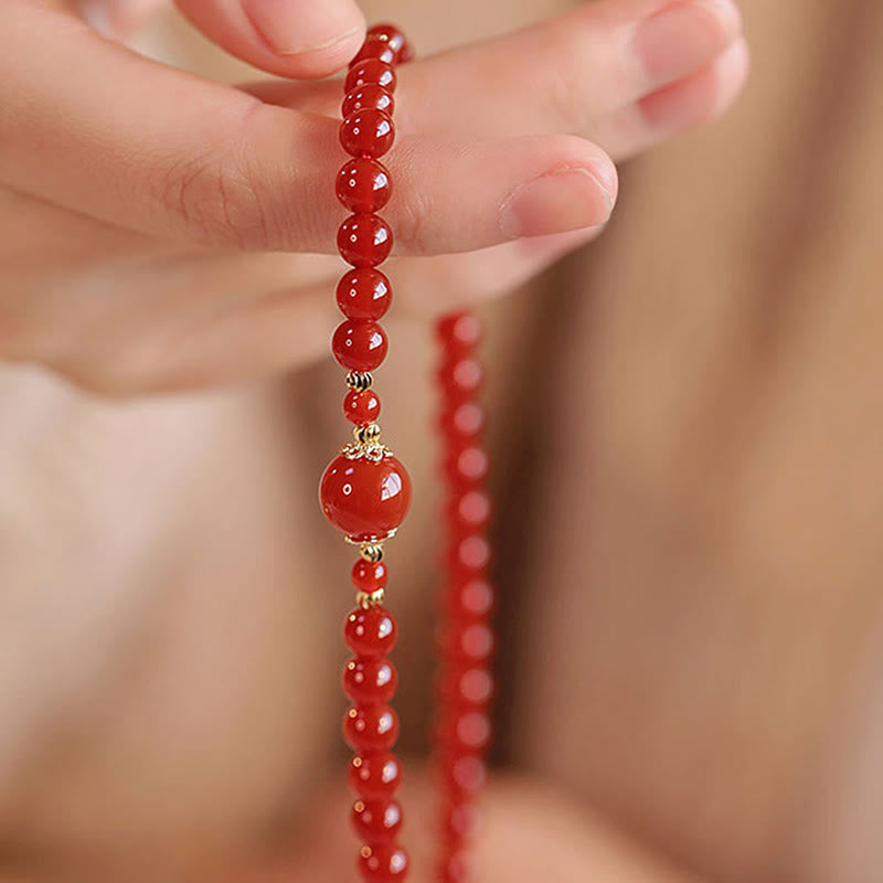 Fortune Jewel Double Wrap Red Agate Beaded Self-acceptance Confidence Bracelet - Fortune Jewel