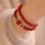 Fortune Jewel Double Wrap Red Agate Beaded Self-acceptance Confidence Bracelet - Fortune Jewel