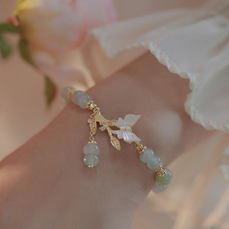 Fortune Jewel Butterfly Charm Hetian Jade Adjustable Chain Prosperity Bracelet - Fortune Jewel