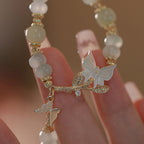 Fortune Jewel Butterfly Charm Hetian Jade Adjustable Chain Prosperity Bracelet - Fortune Jewel