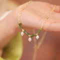 Fortune Jewel Tianshan Jade Bamboo Pearl Abundance Wealth Necklace Pendant - Fortune Jewel