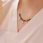 Fortune Jewel Tianshan Jade Bamboo Pearl Abundance Wealth Necklace Pendant - Fortune Jewel