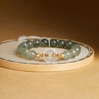 Fortune Jewel 925 Sterling Silver Green Rutilated Quartz White Chalcedony Peace Buckle Courage Bracelet - Fortune Jewel