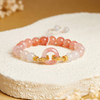 Fortune Jewel 925 Sterling Silver Red Agate White Chalcedony Peace Buckle Confidence Bracelet - Fortune Jewel