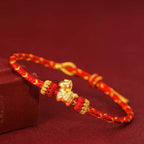 Fortune Jewel 999 Gold Year Of The Horse Braided String Rope Luck Adjustable Bracelet - Fortune Jewel