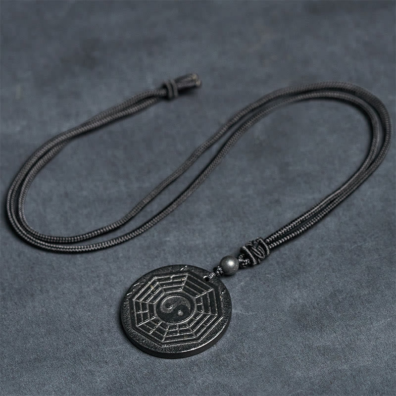 Fortune Jewel Authentic Shungite Stone Yin Yang Bagua Protection Necklace Pendant - Fortune Jewel