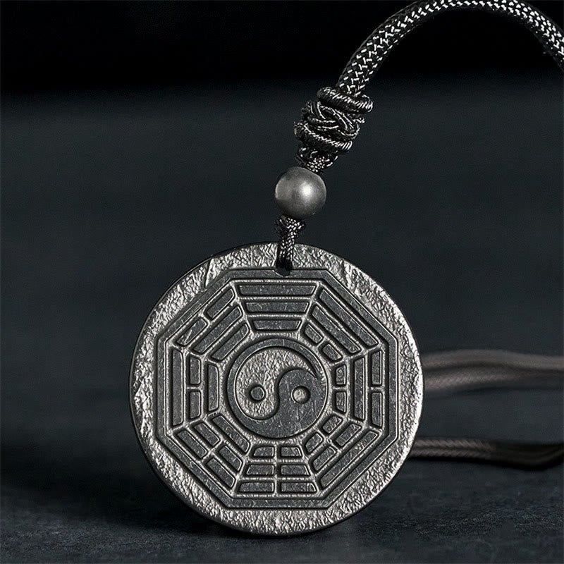 Fortune Jewel Authentic Shungite Stone Yin Yang Bagua Protection Necklace Pendant - Fortune Jewel